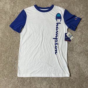 🤍💙 White and Blue Champion T-Shirt Size XL Boys 💙🤍